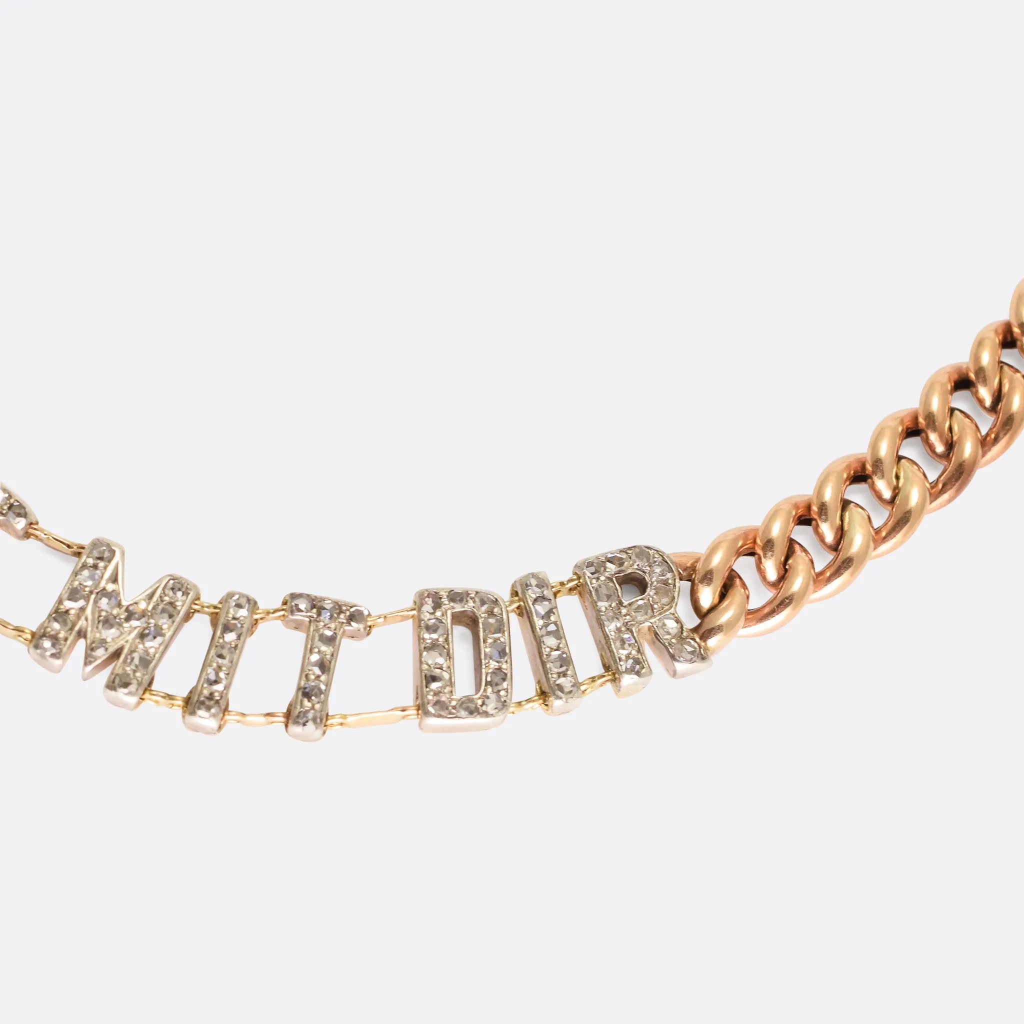 Victorian Diamond GOT MIT DIR Curb-Link Necklace