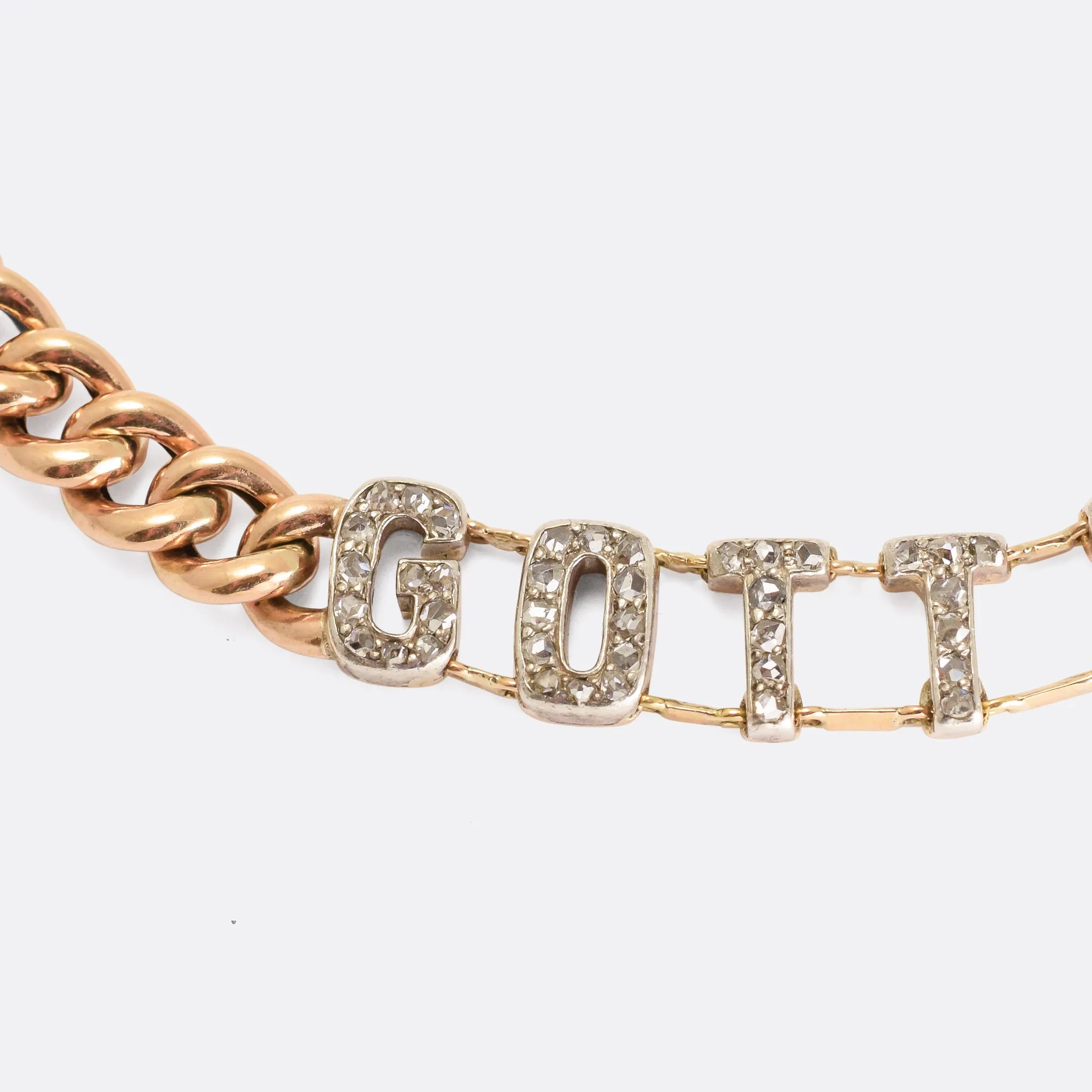 Victorian Diamond GOT MIT DIR Curb-Link Necklace