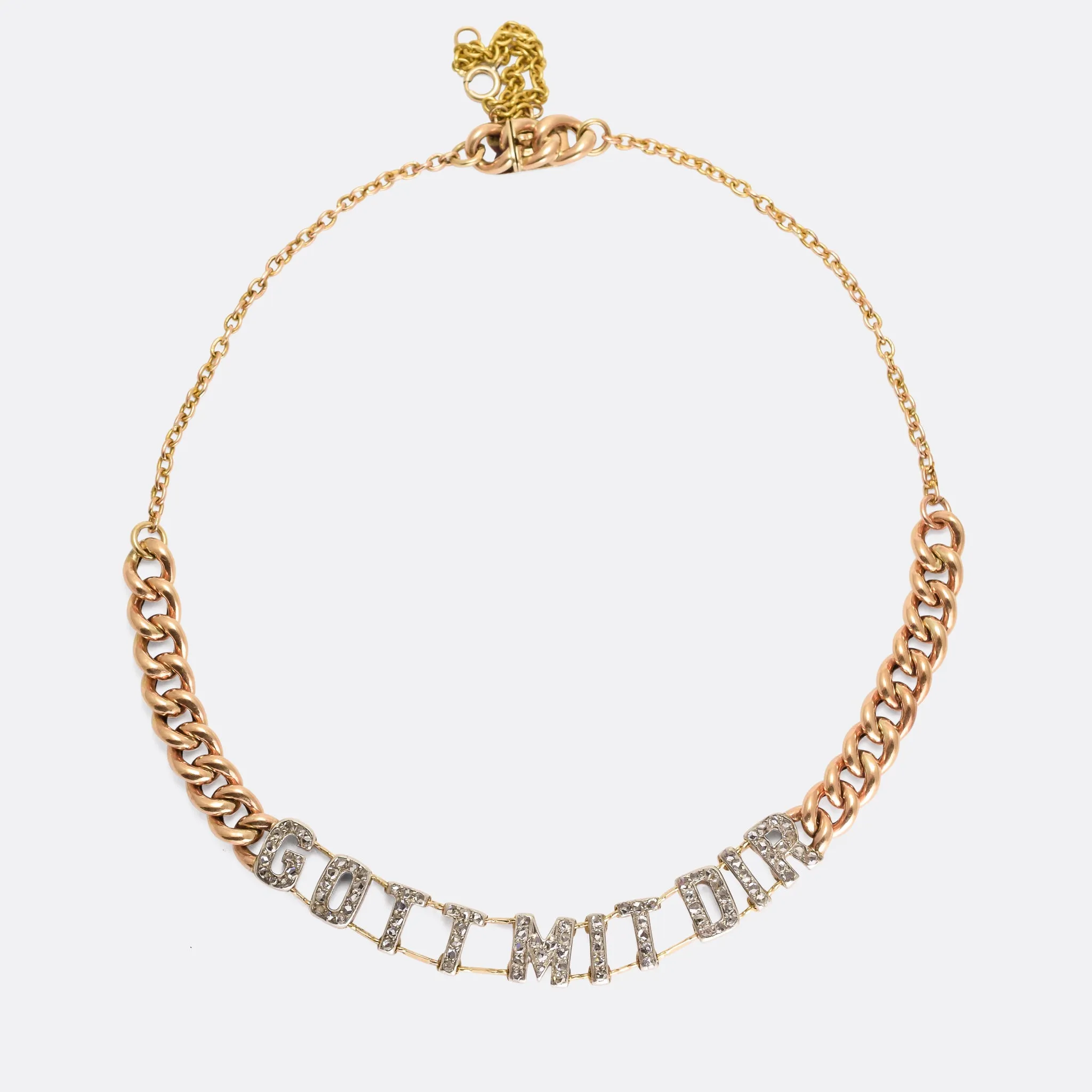 Victorian Diamond GOT MIT DIR Curb-Link Necklace
