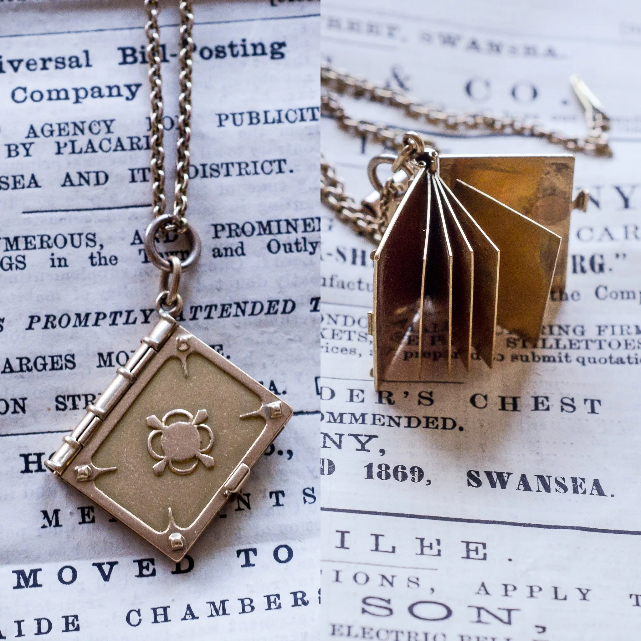 Victorian Gold Book Pendant