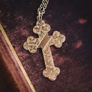 Victorian Ivy Leaf Cross Pendant
