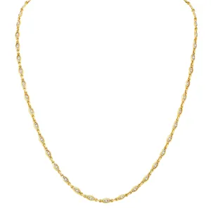 Victorian Pearl 18 Karat Yellow Gold Antique Navette Link Collar Chain Necklace