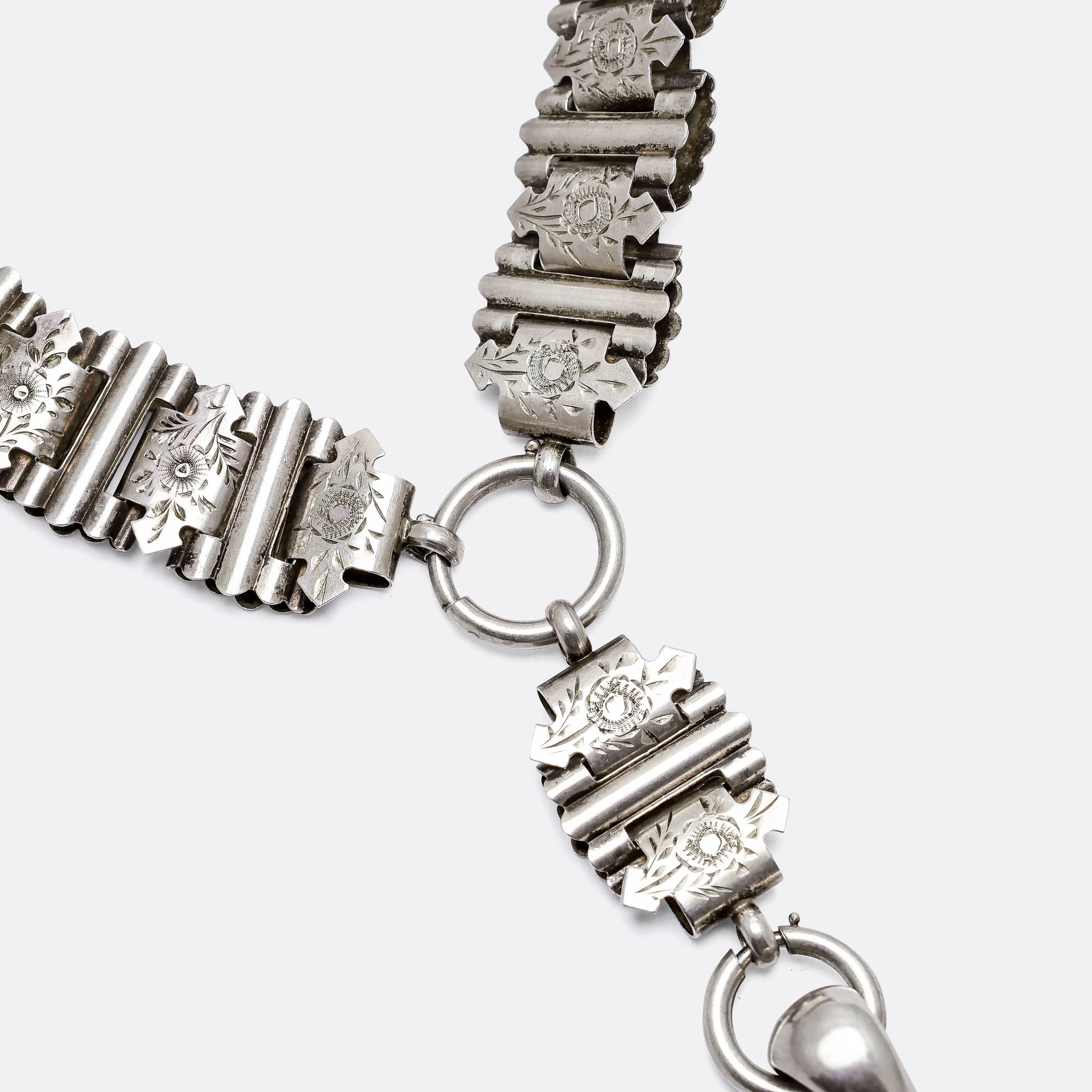 Victorian "Erato" Silver Locket & Collar