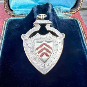 Victorian Silver Shield Fob, 1897
