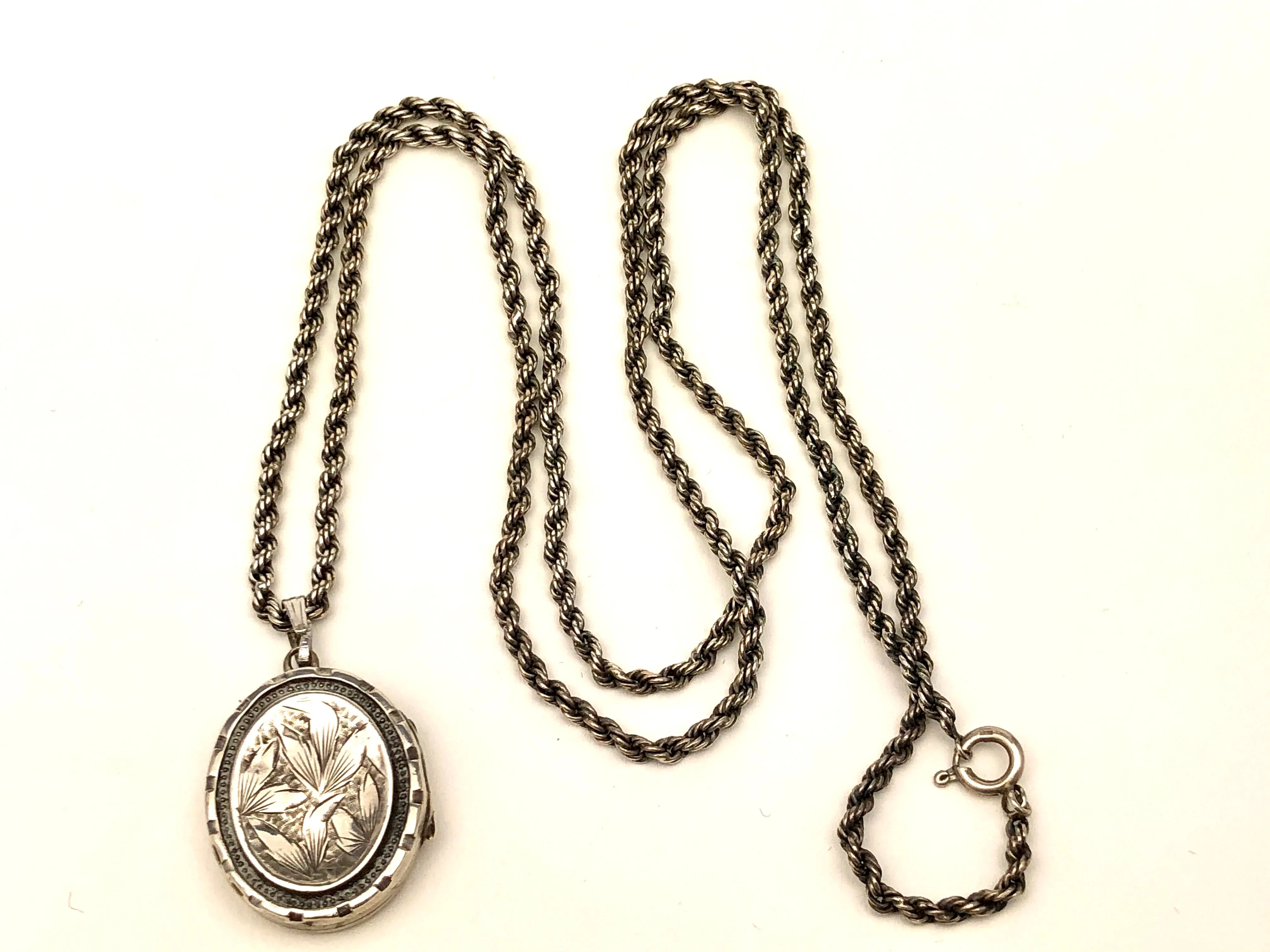 Victorian Sterling Locket Necklace