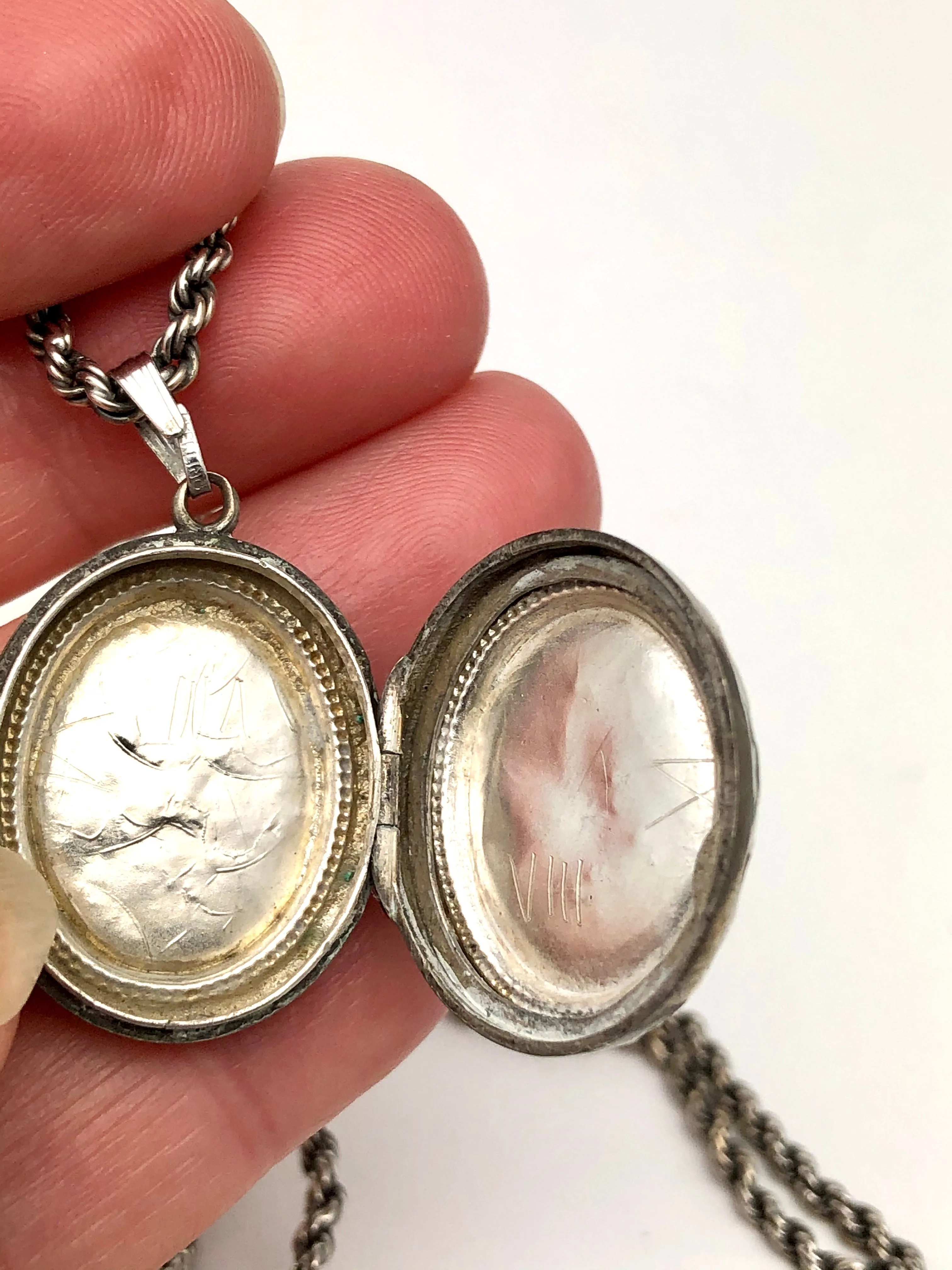 Victorian Sterling Locket Necklace