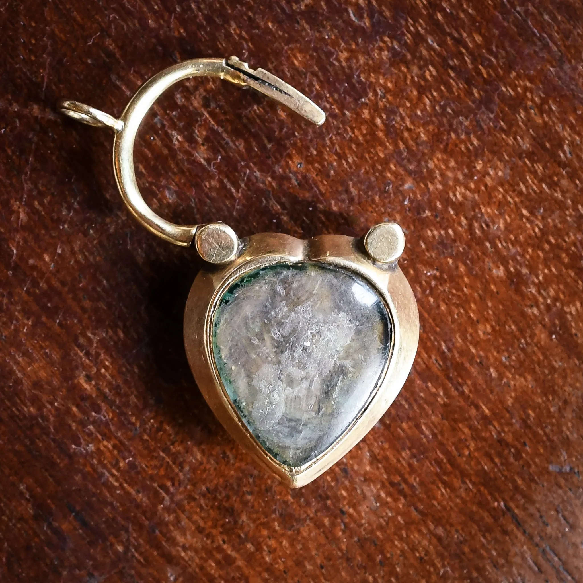 Victorian Turquoise Trefoil Heart Padlock Locket