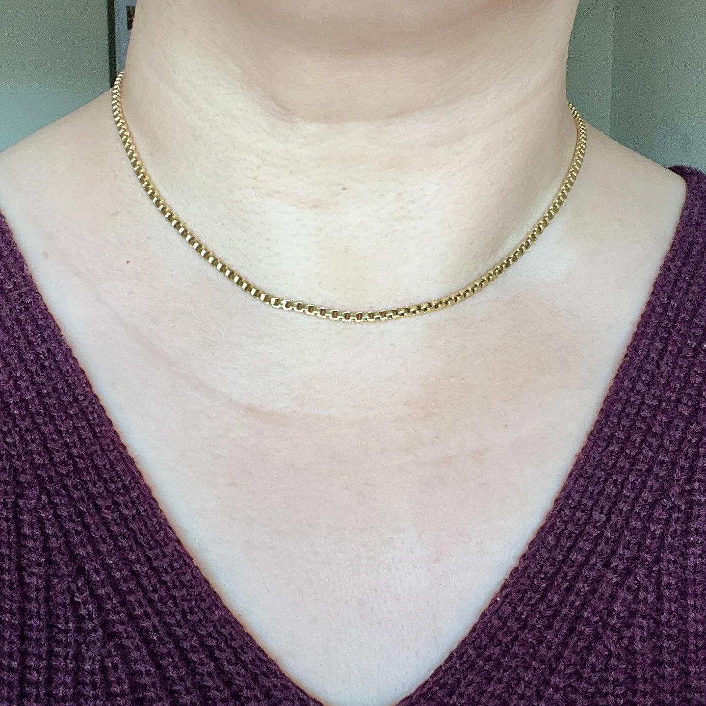 Vintage 18.25” Box Chain 14k