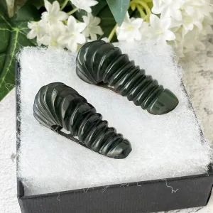 Vintage 1930s Forest Green Bakelite Dress Clips