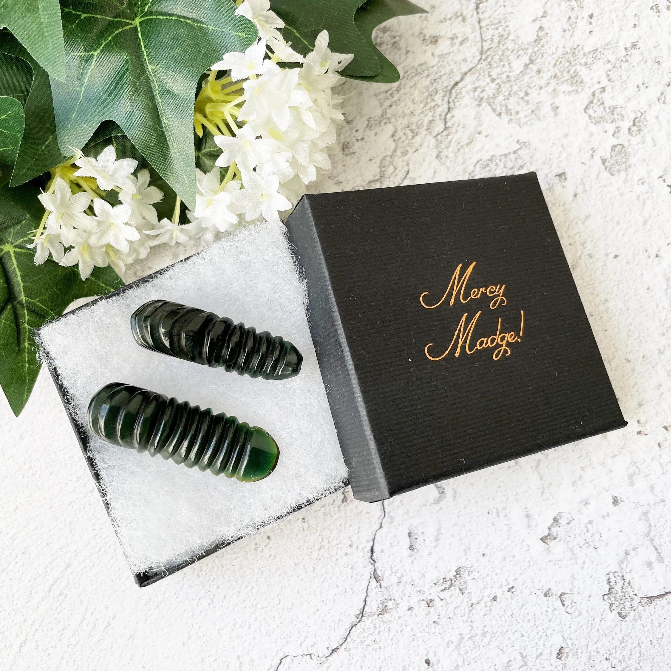 Vintage 1930s Forest Green Bakelite Dress Clips