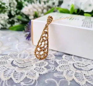 Vintage 9ct Yellow Gold Brutalist Style Abstract Pendant Necklace