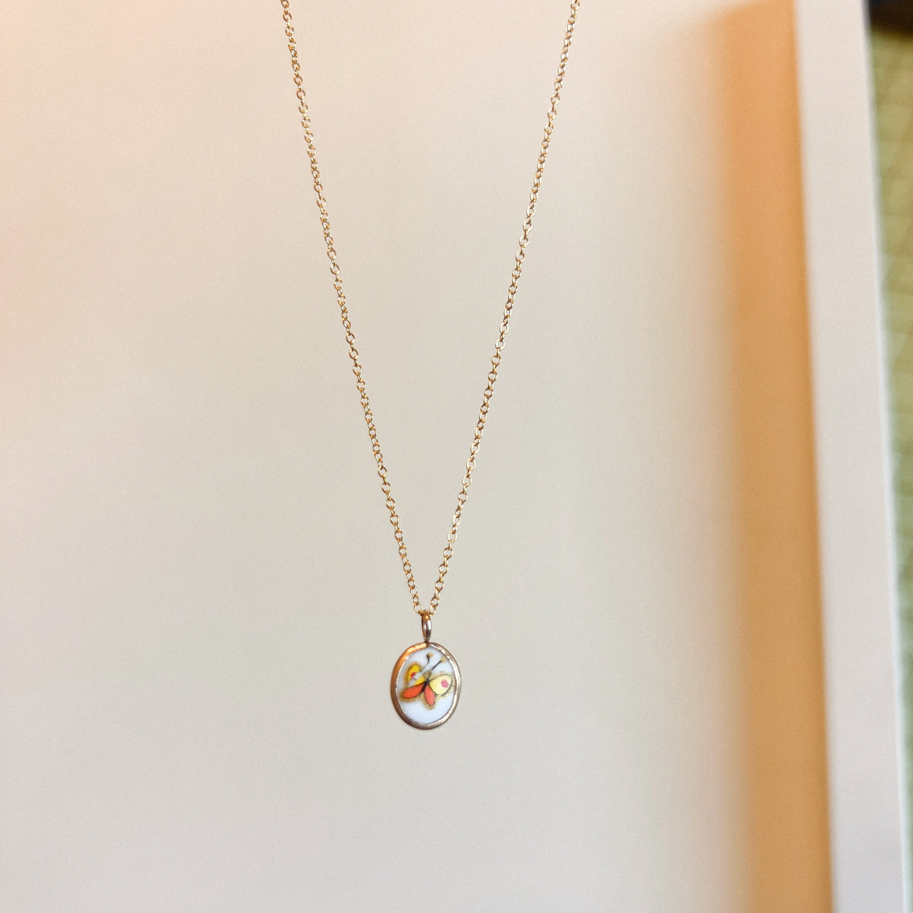 Vintage Butterfly Pendant Necklace