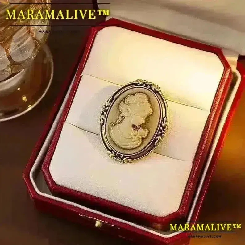 Vintage Cameo Elegant Queen Head Portrait Brooch For Women Antique Wedding Bridal Bouquet Clothing Jewelry 2X001