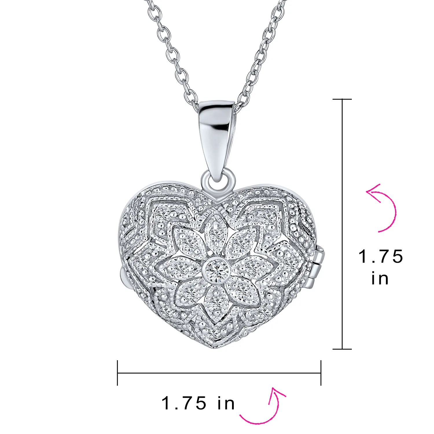 Vintage Filigree Flower Aromatherapy Locket Necklace Sterling Silver Keepsake