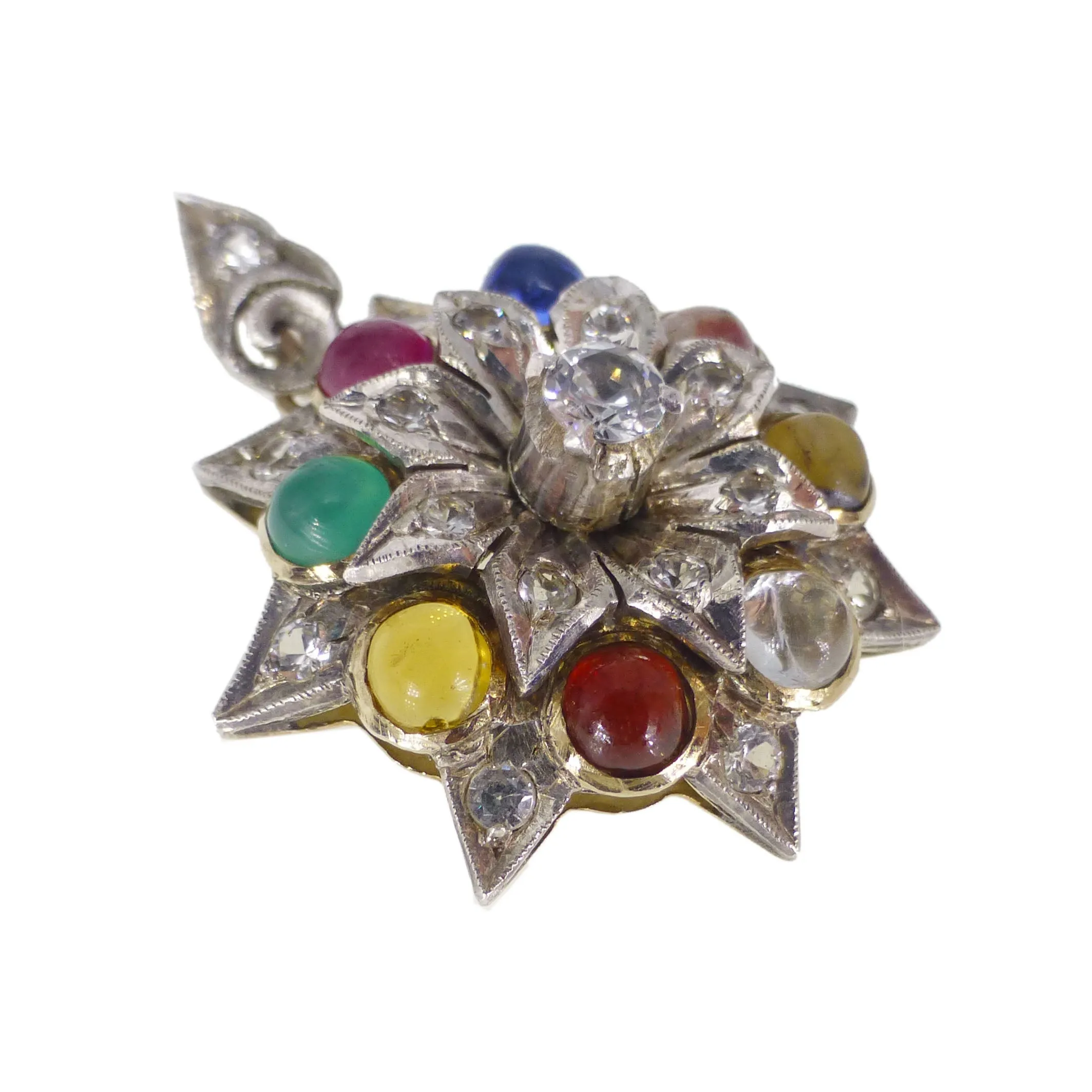 Vintage Gold & Silver Planetary Starburst Pendant