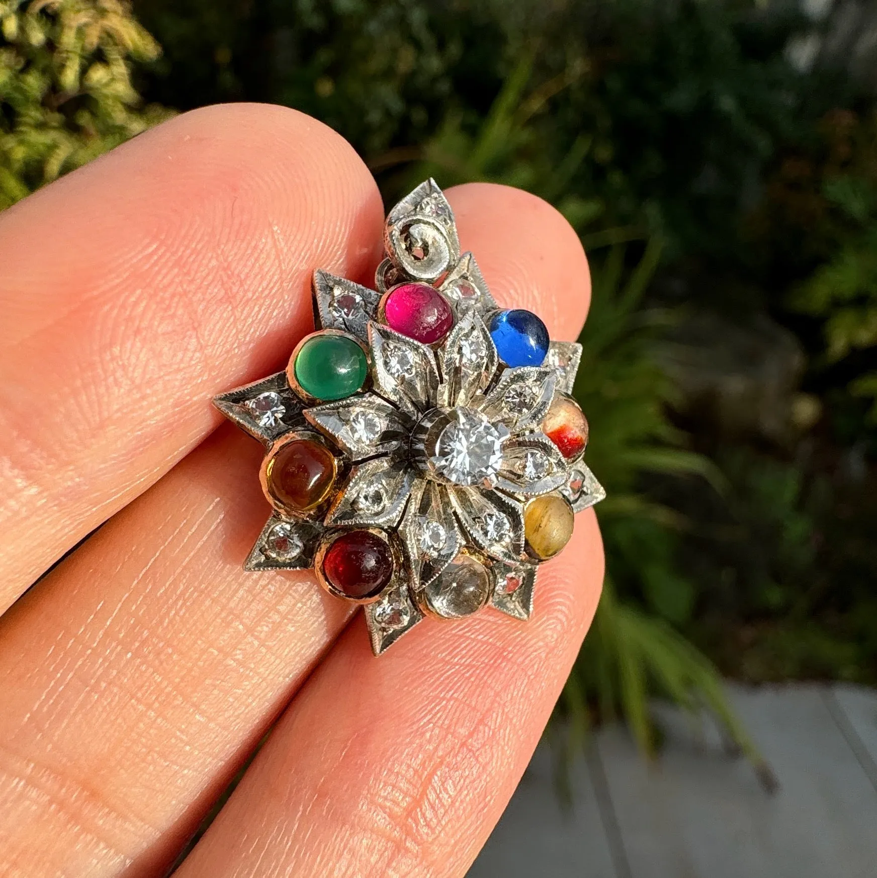 Vintage Gold & Silver Planetary Starburst Pendant