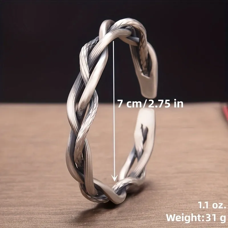 Vintage Hollow Wavy Bangle Twist Bracelet Jewelry