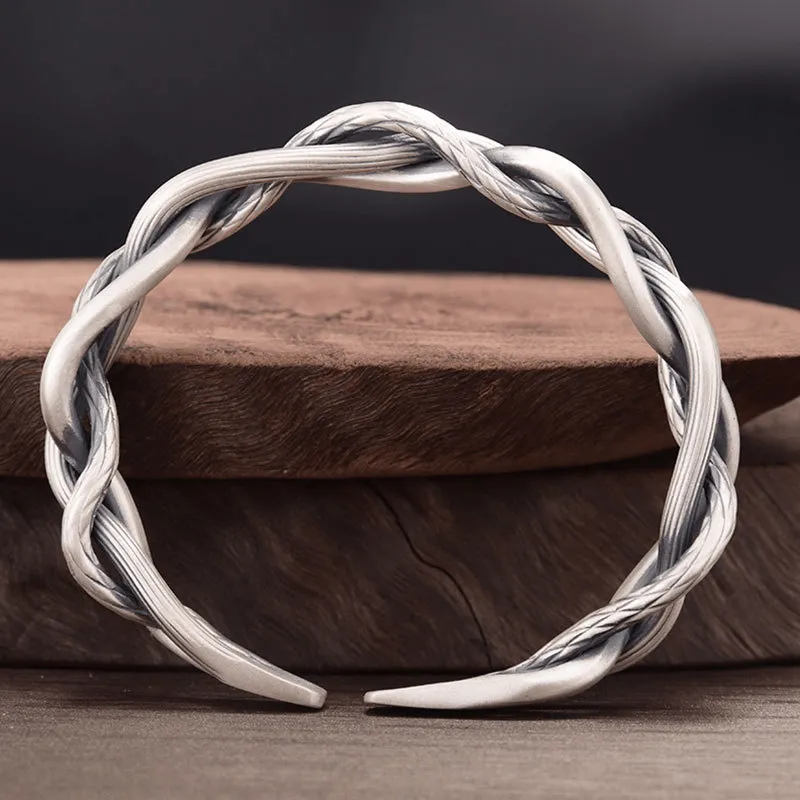 Vintage Hollow Wavy Bangle Twist Bracelet Jewelry