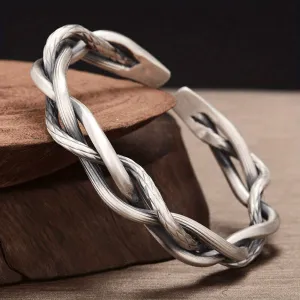 Vintage Hollow Wavy Bangle Twist Bracelet Jewelry