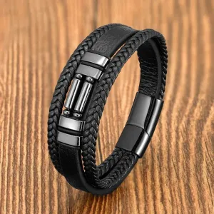 Vintage Multilayer Leather Men Bracelet Bohemia Chakra Stone