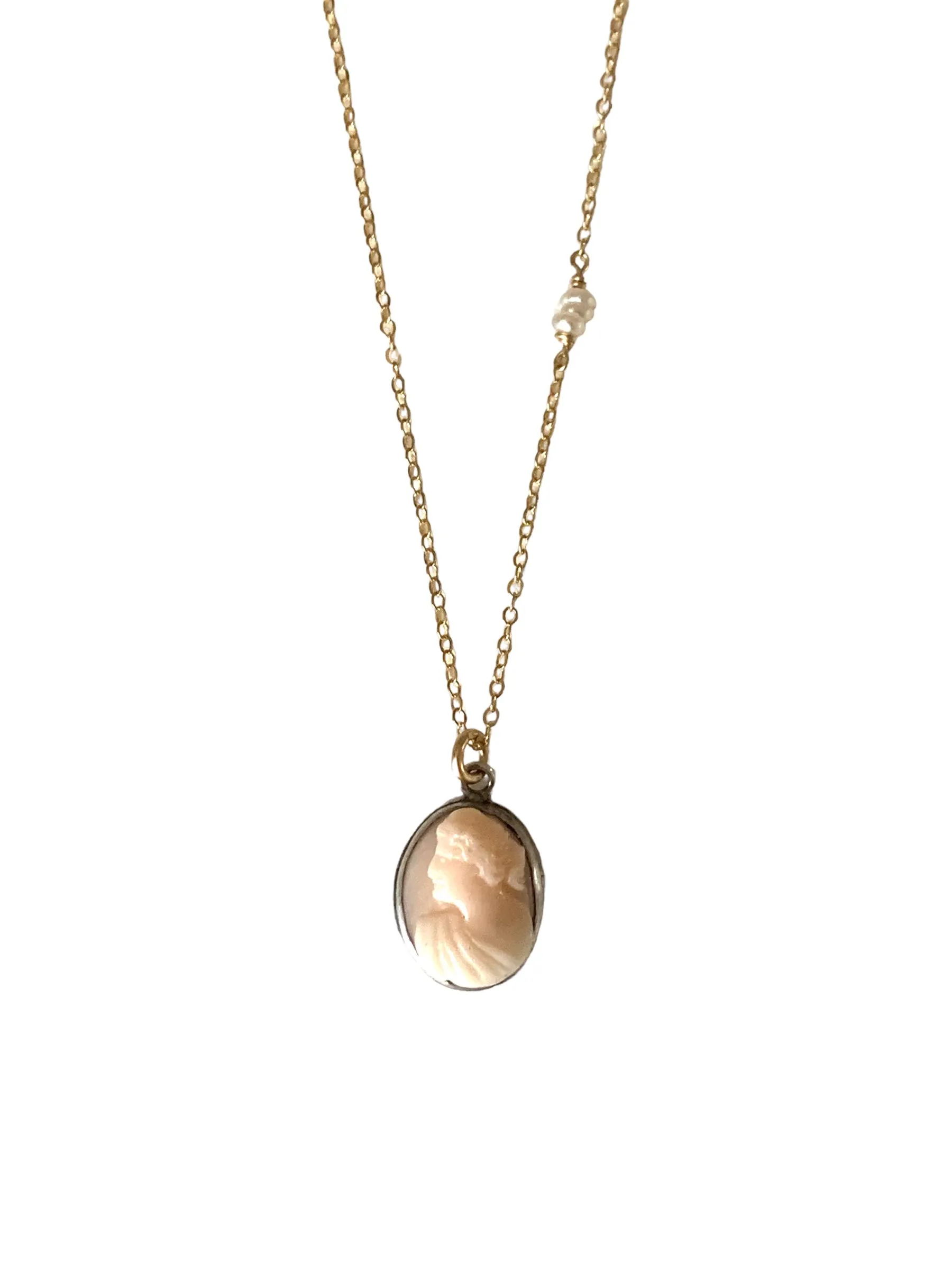 Vintage Pale Pink Cameo Necklace