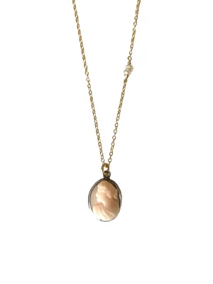 Vintage Pale Pink Cameo Necklace