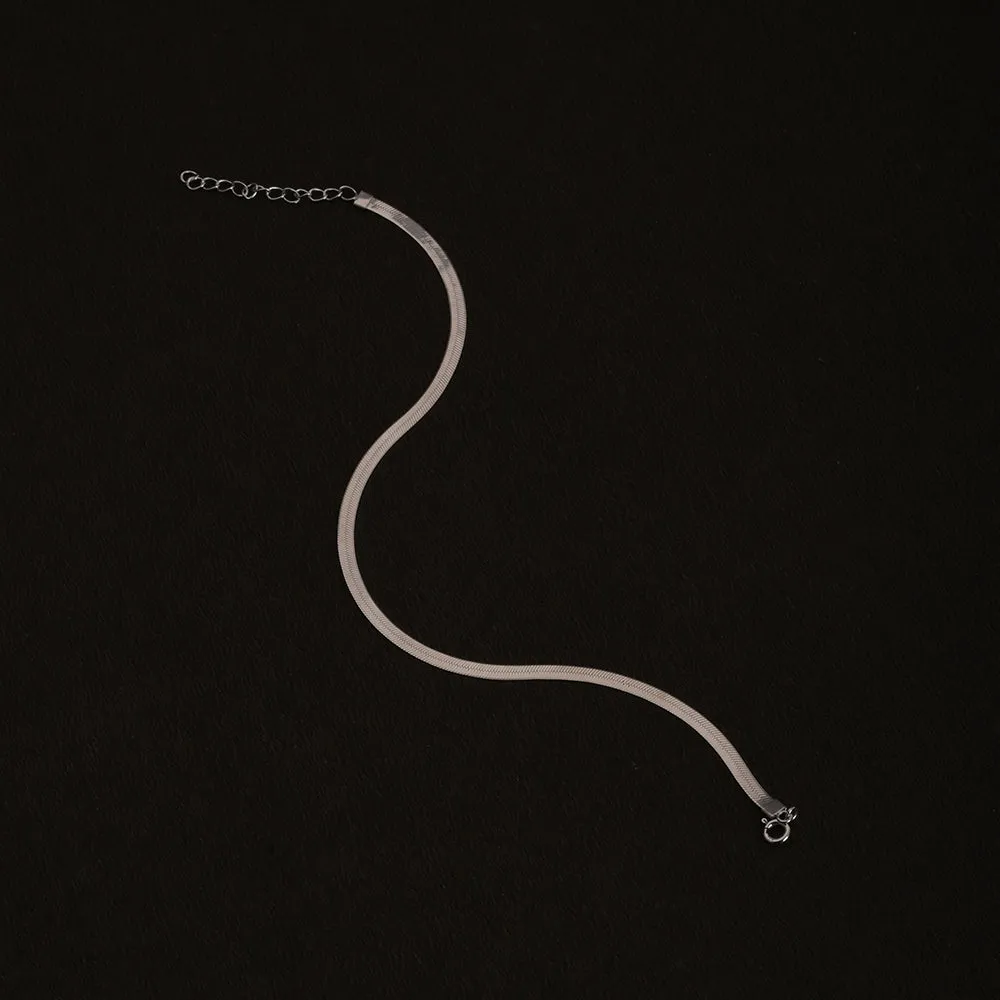 Viper Snake Chain Anklet Silver in 92.5 Sterling Silver