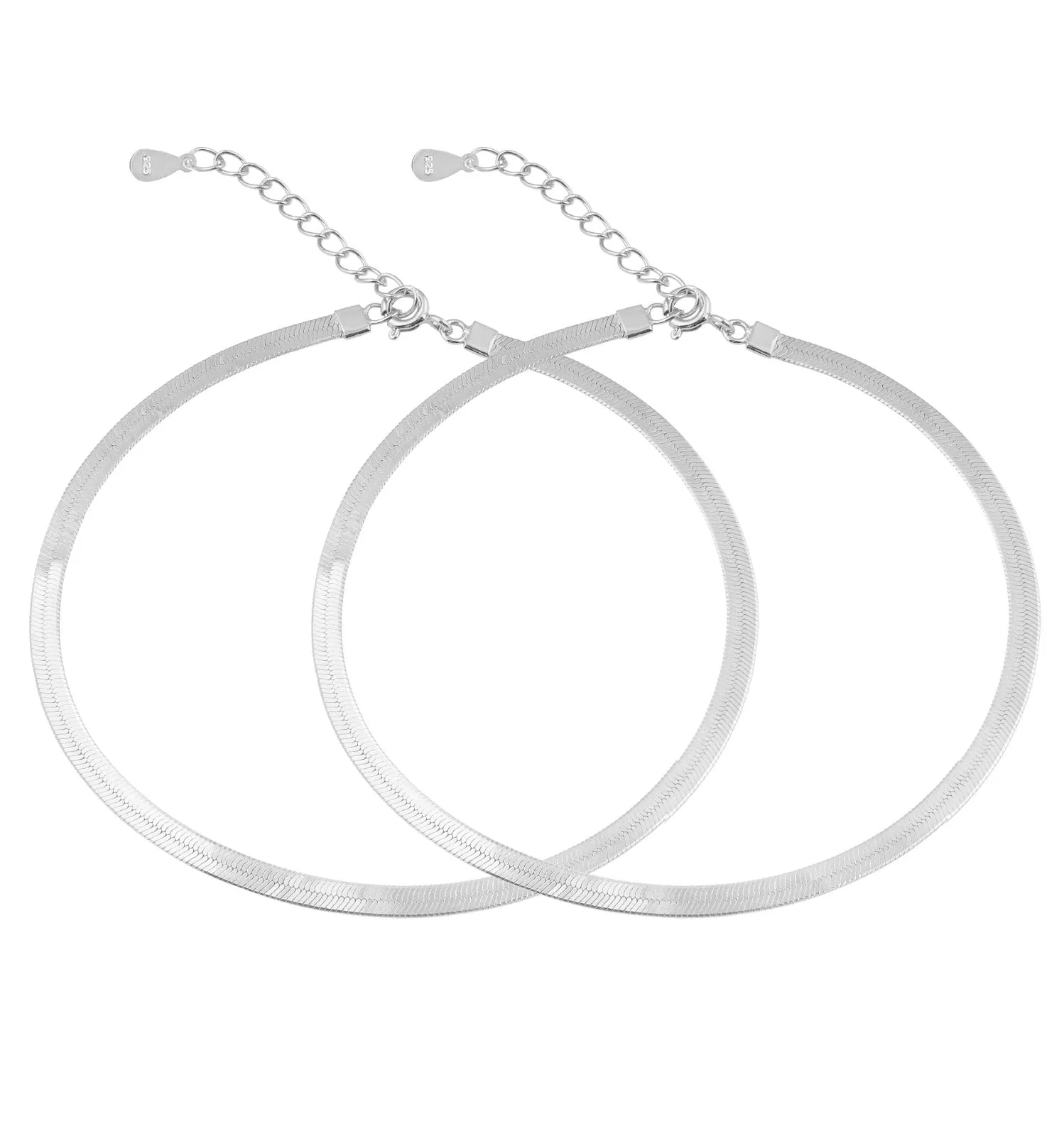 Viper Snake Chain Anklet Silver in 92.5 Sterling Silver
