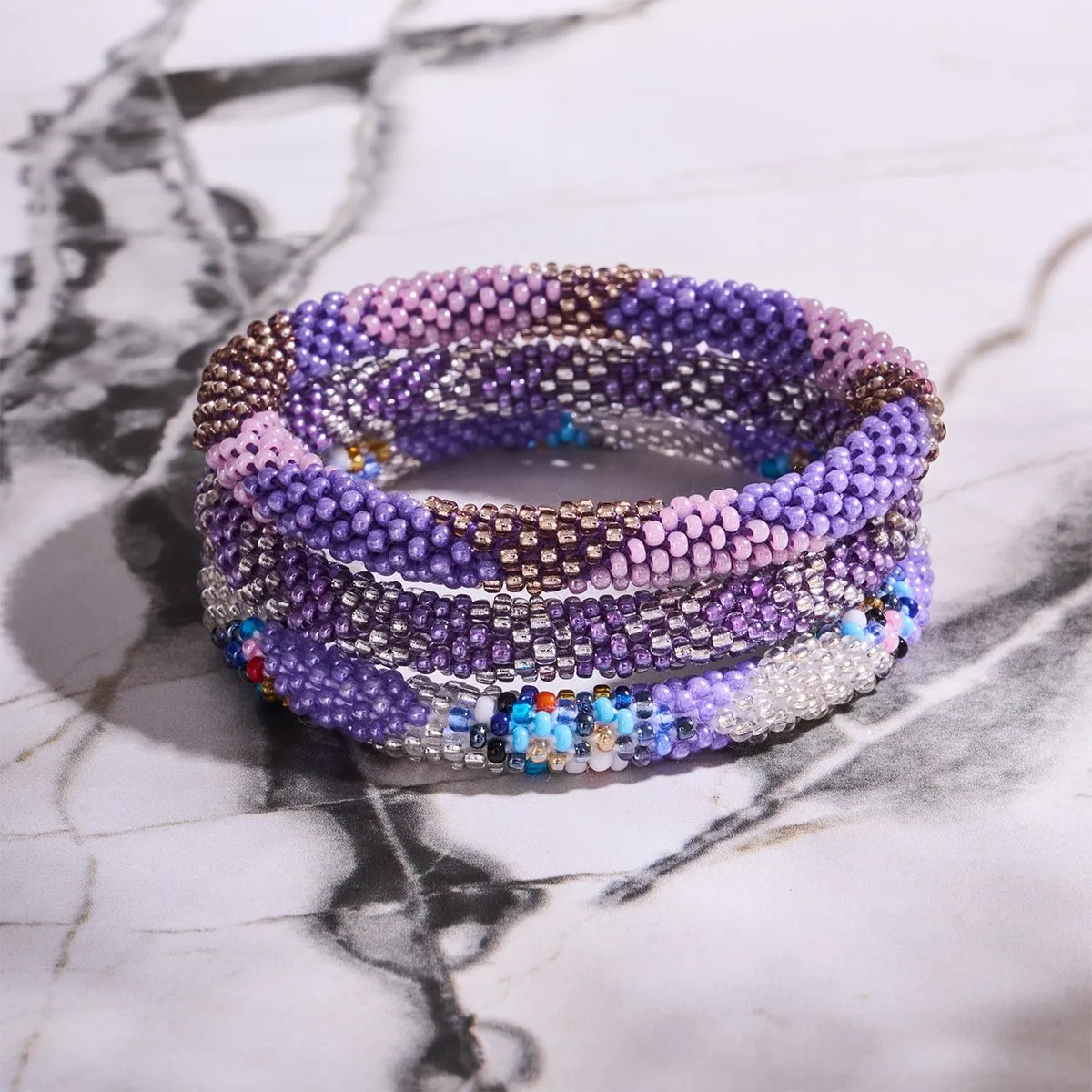 Vivacious Violet | Himalayan Glass Bead Bracelet