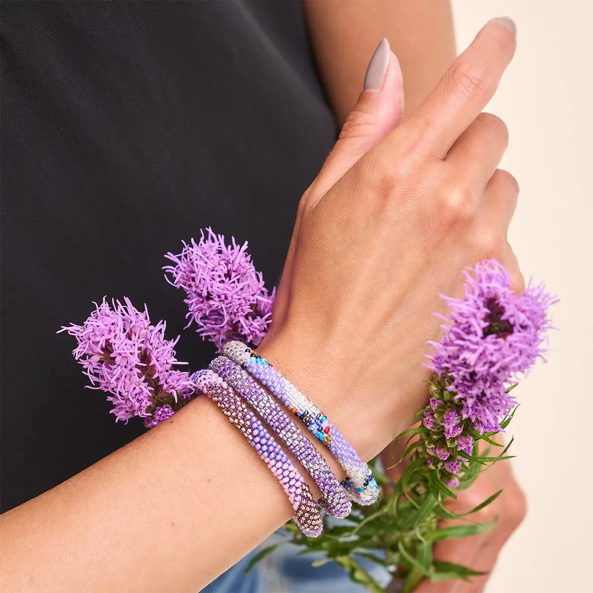 Vivacious Violet | Himalayan Glass Bead Bracelet