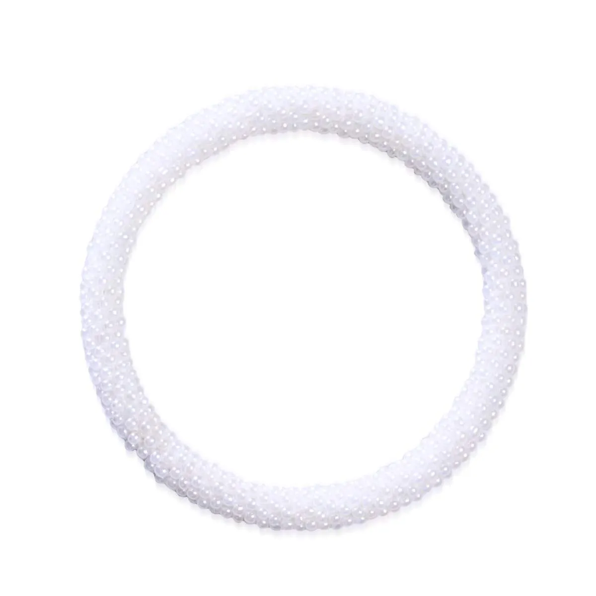 White | Himalayan Glass Bead Bracelet