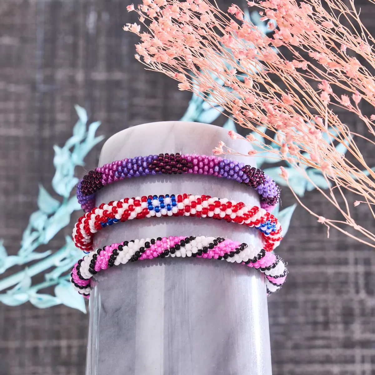 Wild Berry | Himalayan Glass Bead Bracelet