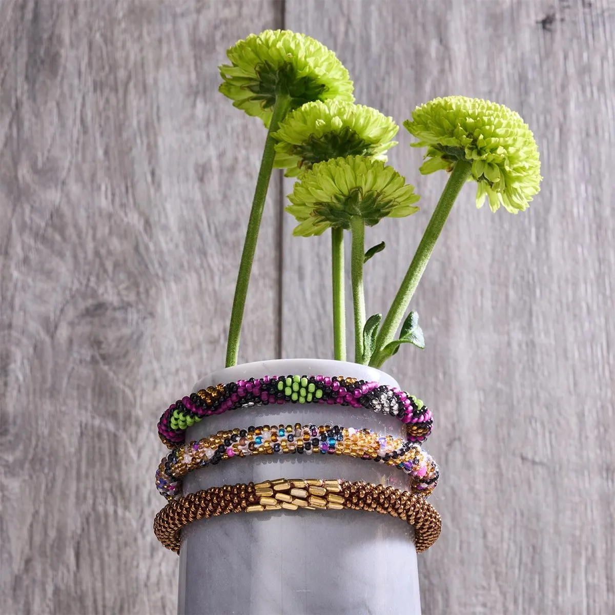 Wintergreen Dream | Himalayan Glass Bead Bracelet