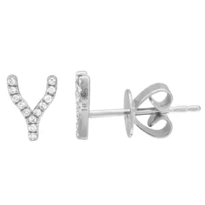WISHBONE DIAMOND STUD EARRINGS