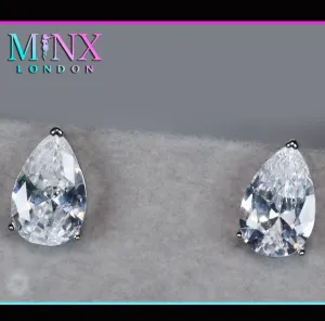Womens Diamond Ear Studs | Pear cut diamond ear studs