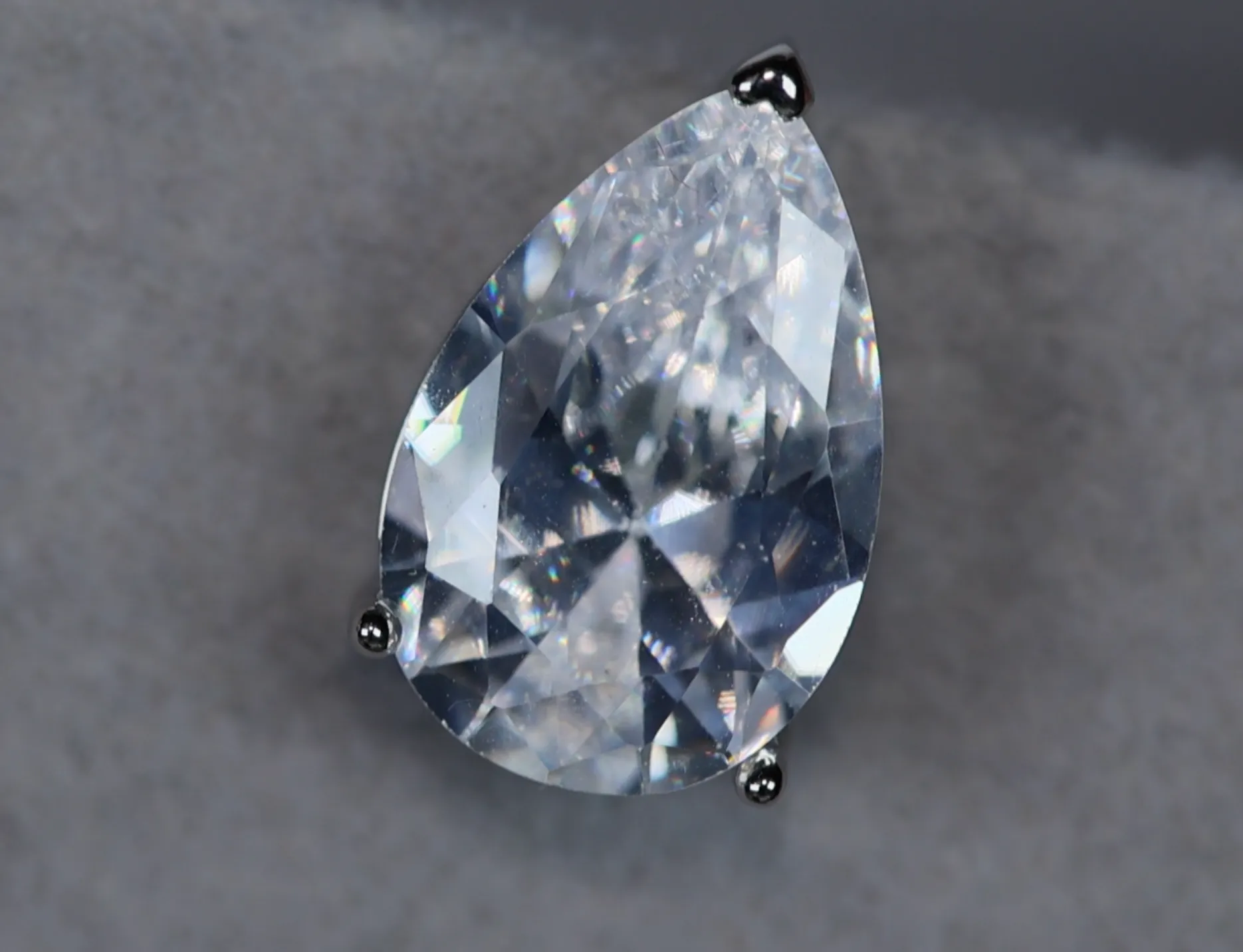 Womens Diamond Ear Studs | Pear cut diamond ear studs