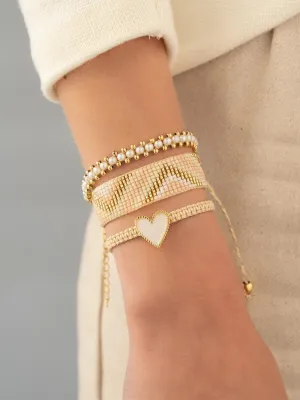 X3 Miyuki and Woven Bracelet Set   Earrings
