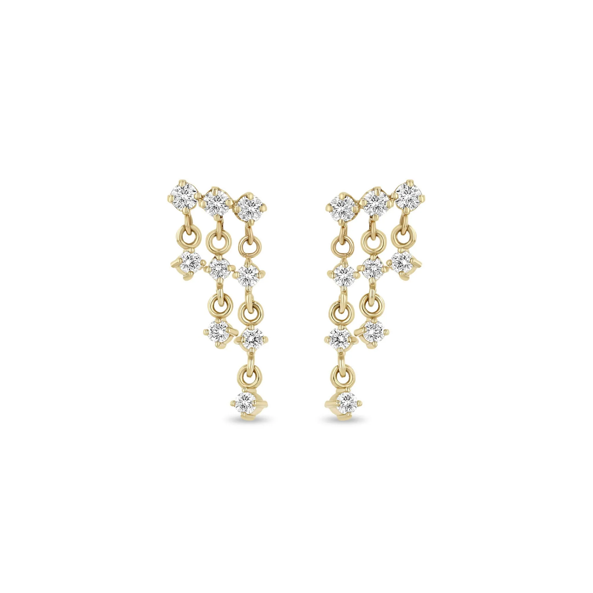 Zoë Chicco 14k Yellow Gold Waterfall Diamond Earrings